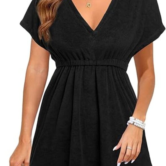 Terry cloth cotton beach cover up - Picture 1 of 6